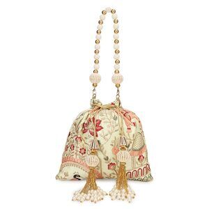 8504 Indian Ethnic Pearls & Sequence Potli Bag , Wedding Potli Bag